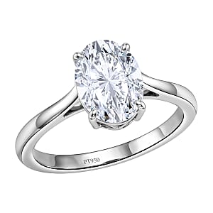 IGI Certified Luxuriant Lab Grown Diamond E-F VS 3.00 ctw Celebrity Infinity Spark Solitaire Ring in 950 Palladium (Size 7.0) (Del. in 10-12 Days)