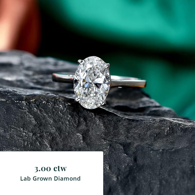 IGI Certified Luxuriant Lab Grown Diamond E-F VS 3.00 ctw Celebrity Infinity Spark Solitaire Ring in 950 Palladium (Size  7.0)
