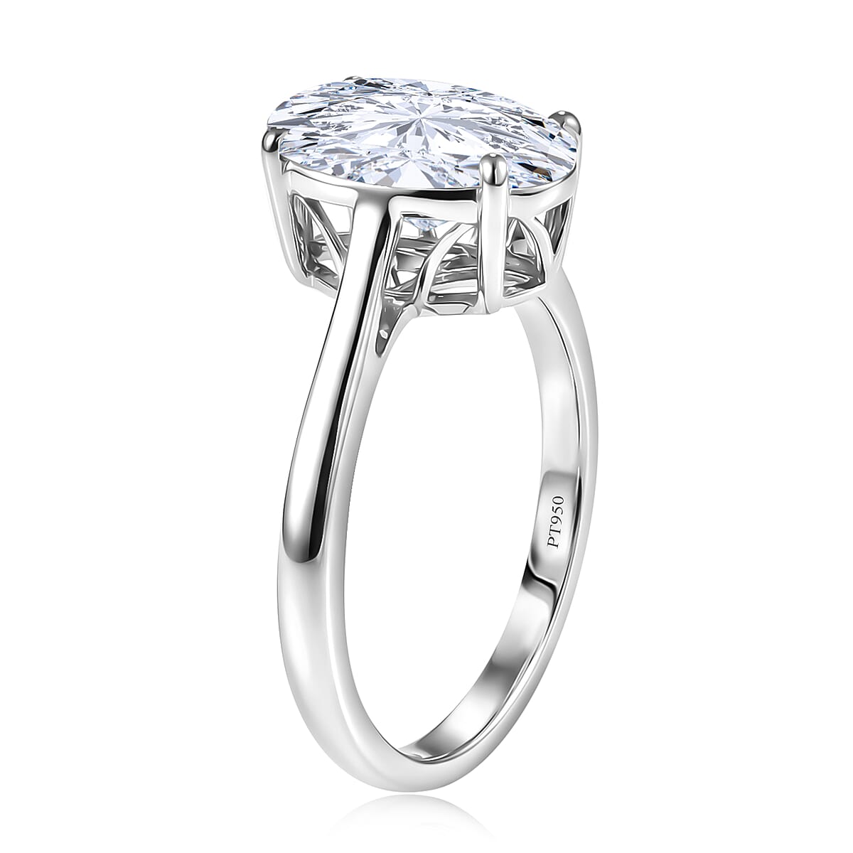 IGI Certified Luxuriant Lab Grown Diamond E-F VS 3.00 ctw Celebrity Infinity Spark Solitaire Ring in 950 Palladium (Size 7.0) (Del. in 10-12 Days) image number 3