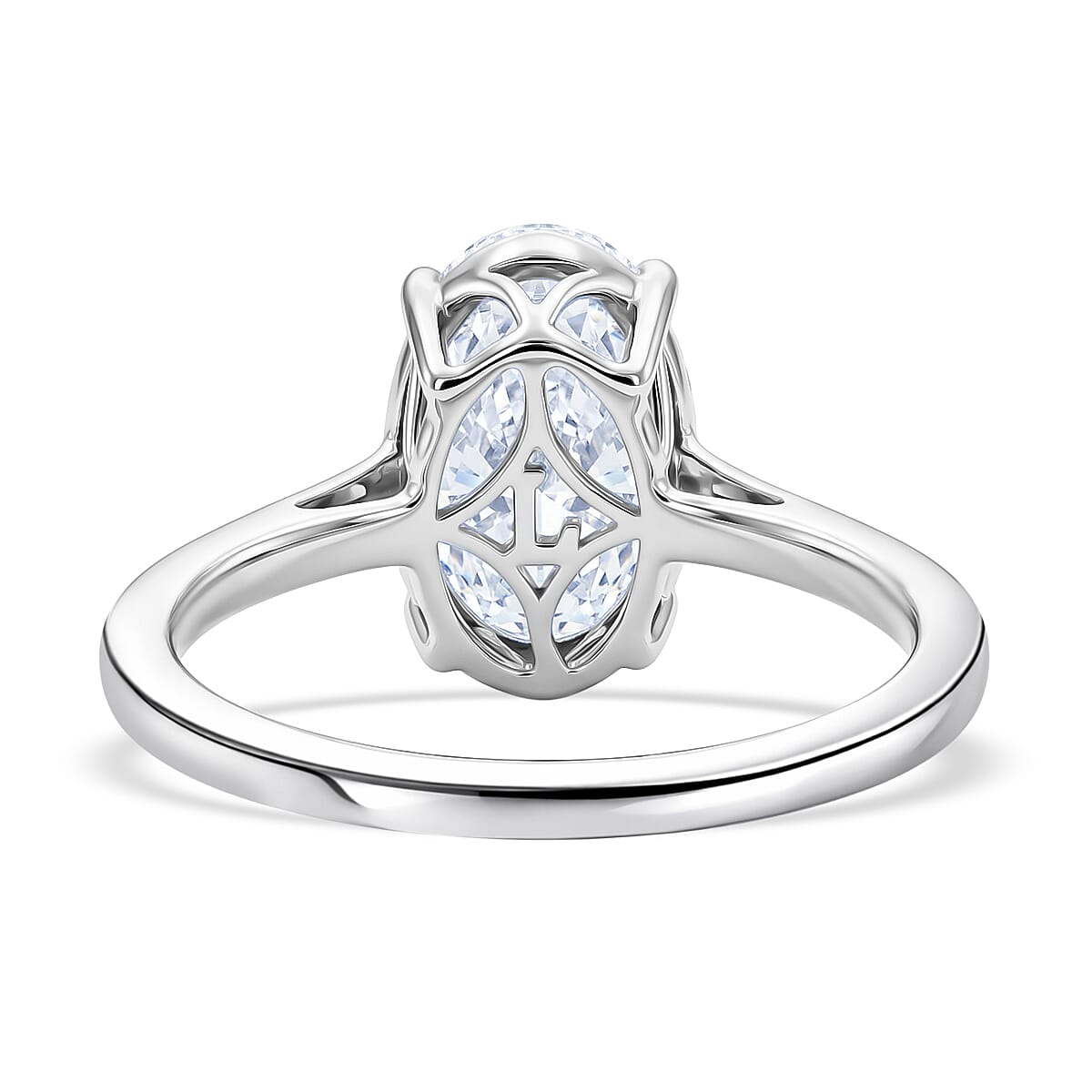 IGI Certified Luxuriant Lab Grown Diamond E-F VS 3.00 ctw Celebrity Infinity Spark Solitaire Ring in 950 Palladium (Size 7.0) (Del. in 10-12 Days) image number 4