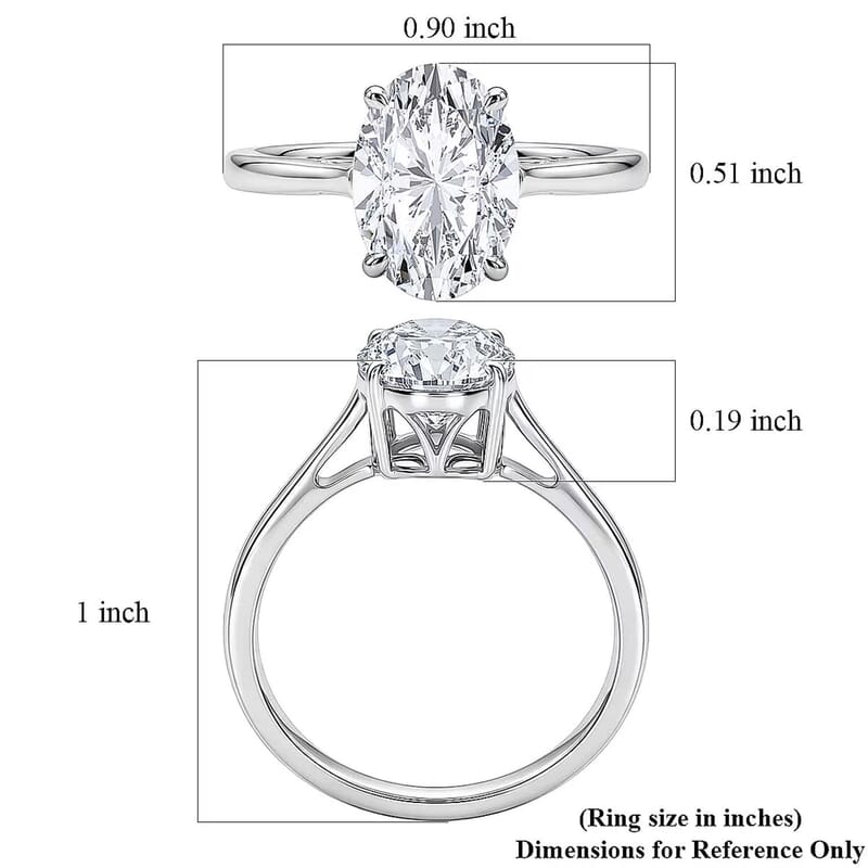 IGI Certified Luxuriant Lab Grown Diamond E-F VS 3.00 ctw Celebrity Infinity Spark Solitaire Ring in 950 Palladium (Size  7.0)