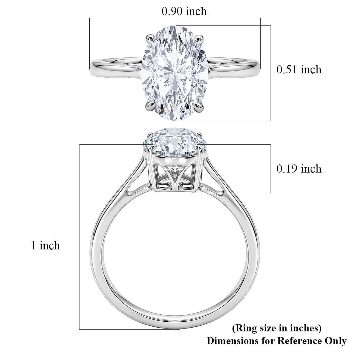 IGI Luxuriant Lab Grown Diamond E-F, VS 3.00 ctw Ring in 950 Palladium (Size 8.0) image number 5