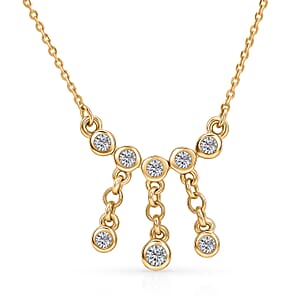 Luxuriant Lab Grown Diamond G-H SI 0.25 ctw Necklace in 18K Vermeil Yellow Gold Over Sterling Silver 20 Inches 