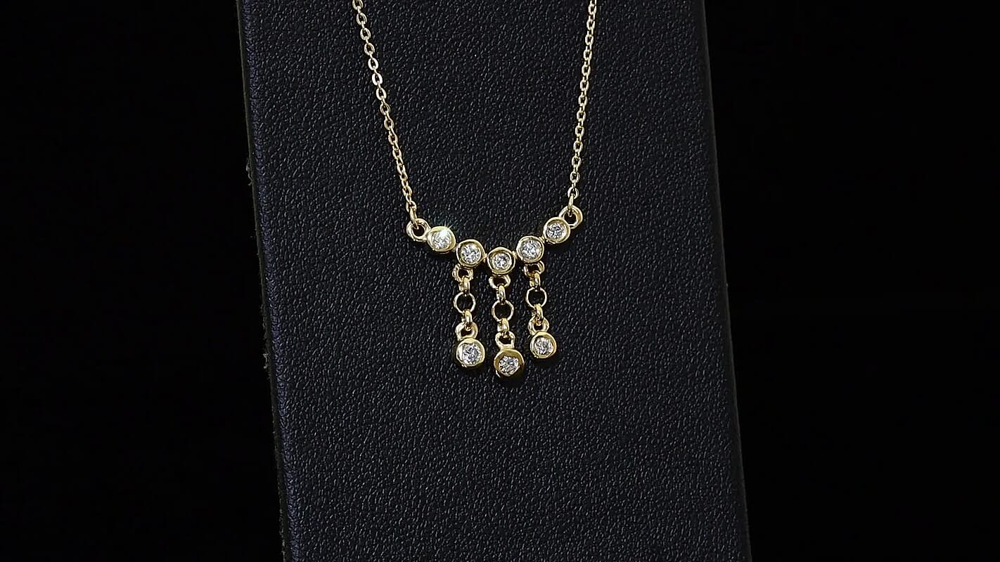 Luxuriant Lab Grown Diamond (G-H, SI) Necklace (20 Inches) in 18K Vermeil YG Over Sterling Silver 0.25 ctw