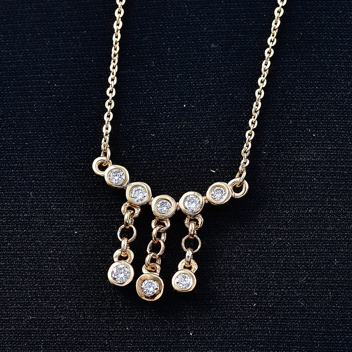 Luxuriant Lab Grown Diamond G-H SI 0.25 ctw Necklace in 18K Vermeil Yellow Gold Over Sterling Silver 20 Inches  image number 1