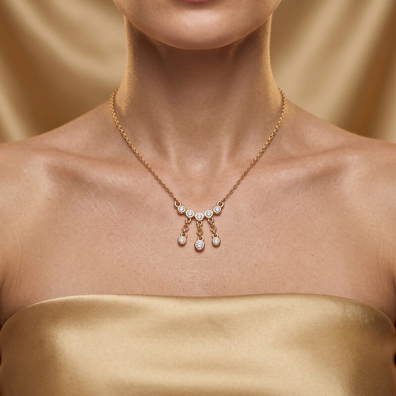 Luxuriant Lab Grown Diamond G-H SI 0.25 ctw Necklace in 18K Vermeil Yellow Gold Over Sterling Silver 20 Inches