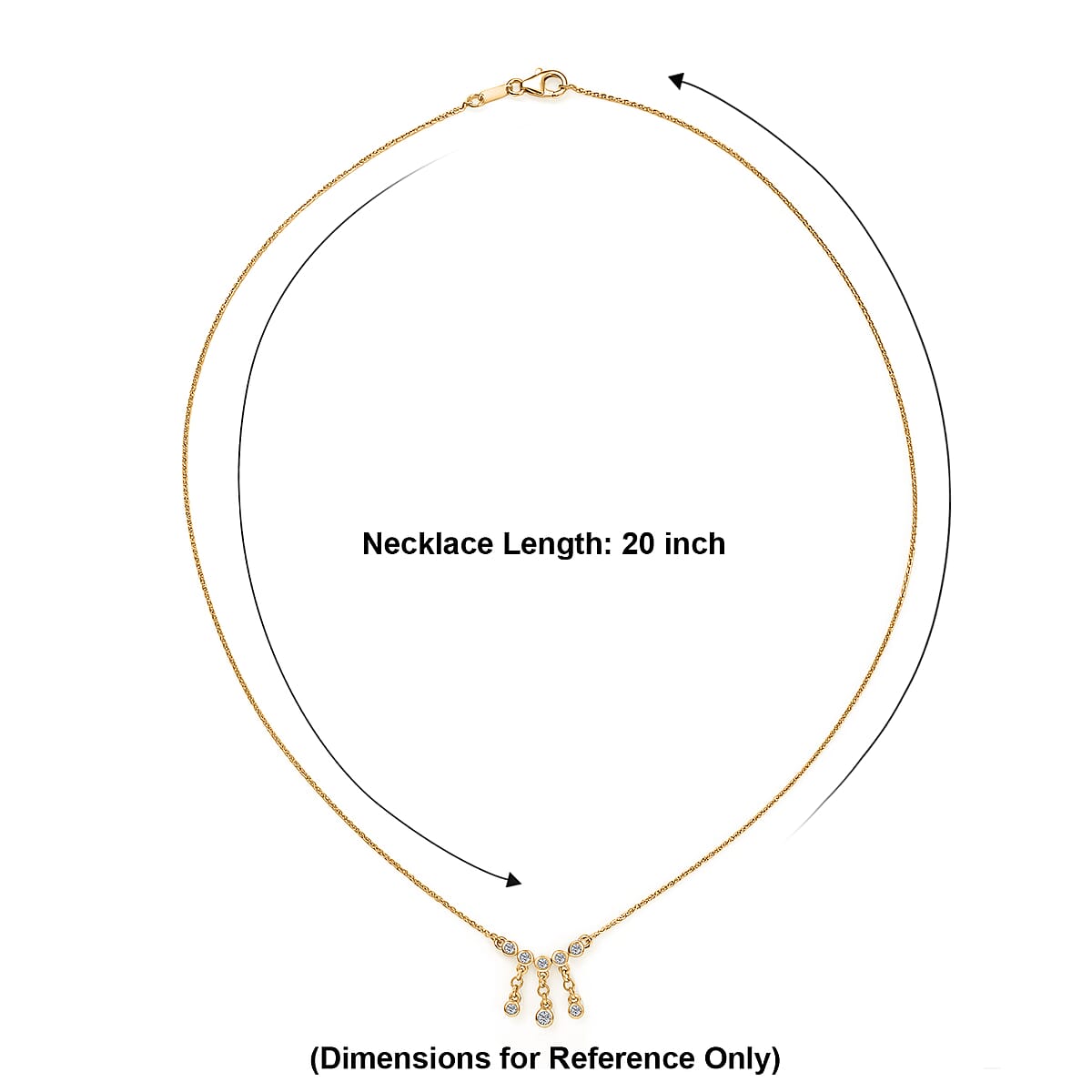 Luxuriant Lab Grown Diamond G-H SI 0.25 ctw Necklace in 18K Vermeil Yellow Gold Over Sterling Silver 20 Inches  image number 4