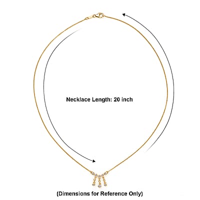 Luxuriant Lab Grown Diamond G-H SI 0.25 ctw Necklace in 18K Vermeil Yellow Gold Over Sterling Silver 20 Inches