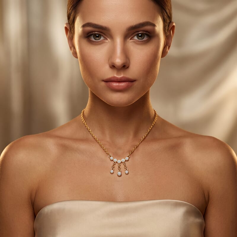Luxuriant Lab Grown Diamond G-H SI 0.25 ctw Necklace in 18K Vermeil Yellow Gold Over Sterling Silver 20 Inches