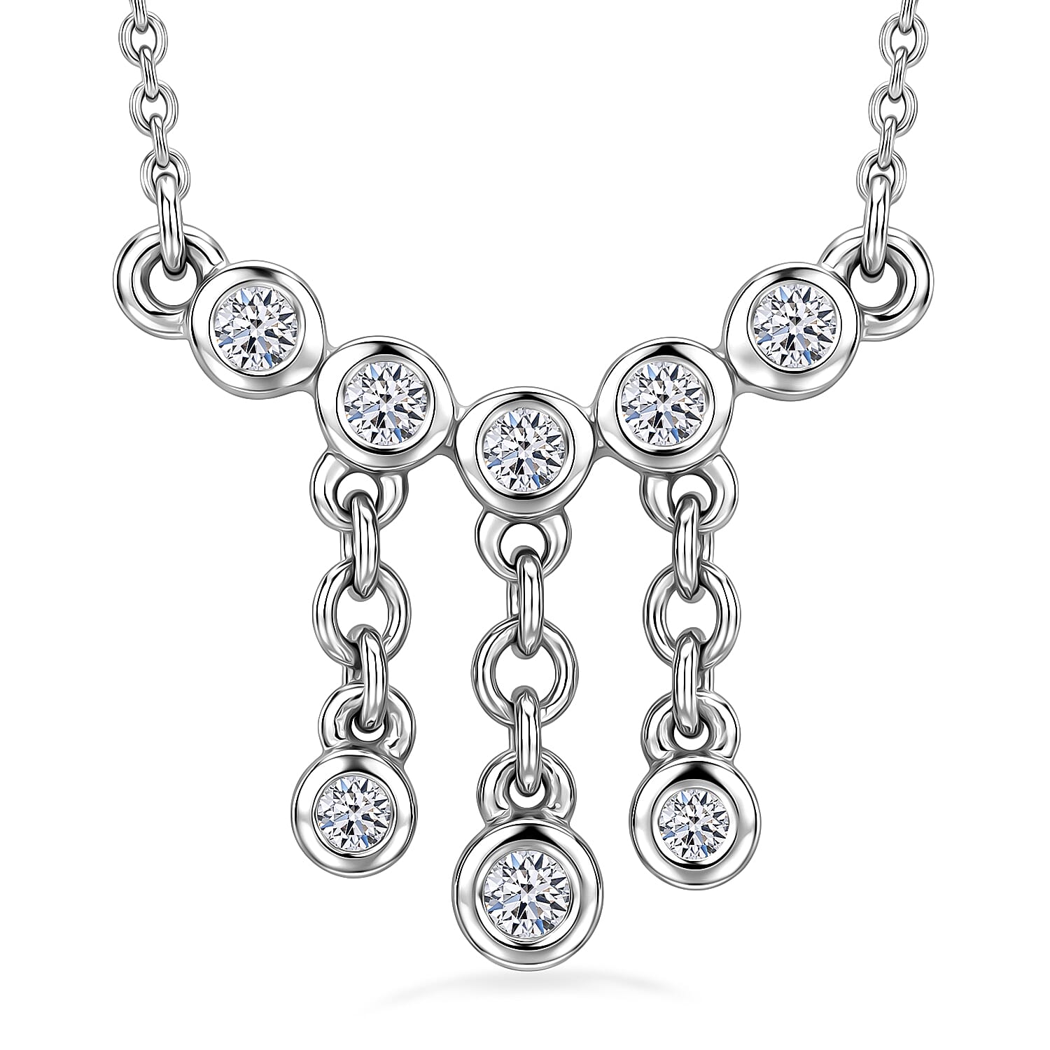Luxuriant Lab Grown Diamond (G-H, SI) Necklace (20 Inches) in 18K Vermeil YG Over Sterling Silver 0.25 ctw