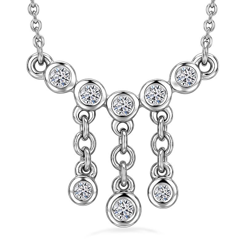 Luxuriant Lab Grown Diamond G-H SI 0.25 ctw Necklace in Rhodium Over Sterling Silver 20 Inches