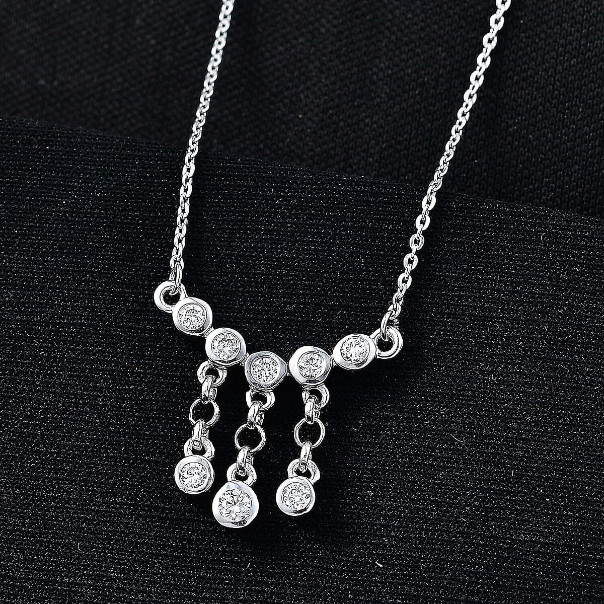 Luxuriant Lab Grown Diamond G-H SI 0.25 ctw Necklace in Rhodium Over Sterling Silver 20 Inches  image number 1