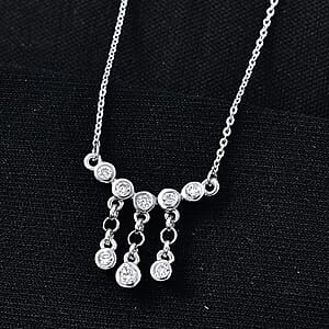 Luxuriant Lab Grown Diamond G-H SI 0.25 ctw Necklace in Rhodium Over Sterling Silver 20 Inches 