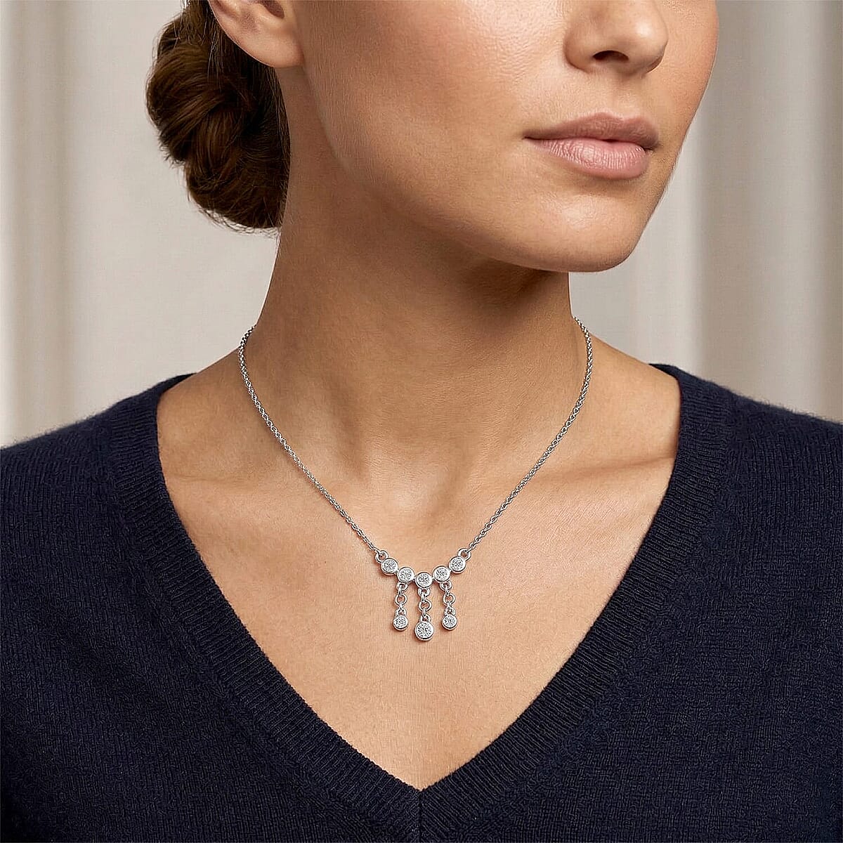 Luxuriant Lab Grown Diamond G-H SI 0.25 ctw Necklace in Rhodium Over Sterling Silver 20 Inches  image number 2