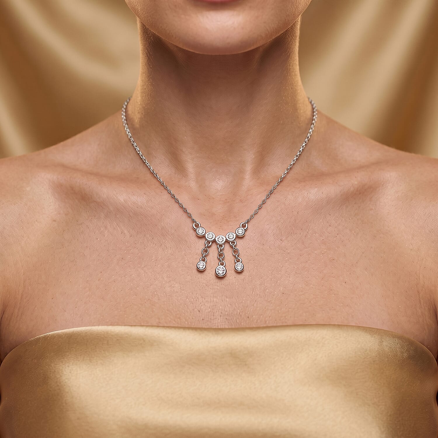 Luxuriant Lab Grown Diamond G-H SI 0.25 ctw Necklace in Rhodium Over Sterling Silver 20 Inches