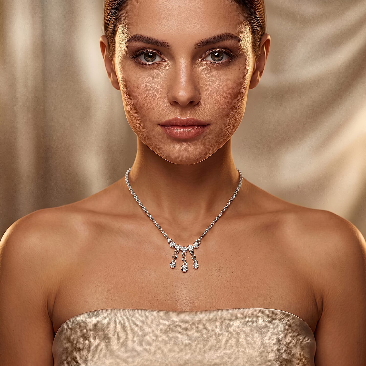 Luxuriant Lab Grown Diamond G-H SI 0.25 ctw Necklace in Rhodium Over Sterling Silver 20 Inches