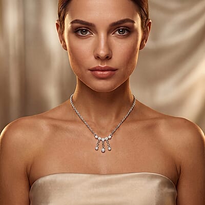 Luxuriant Lab Grown Diamond G-H SI 0.25 ctw Necklace in Rhodium Over Sterling Silver 20 Inches