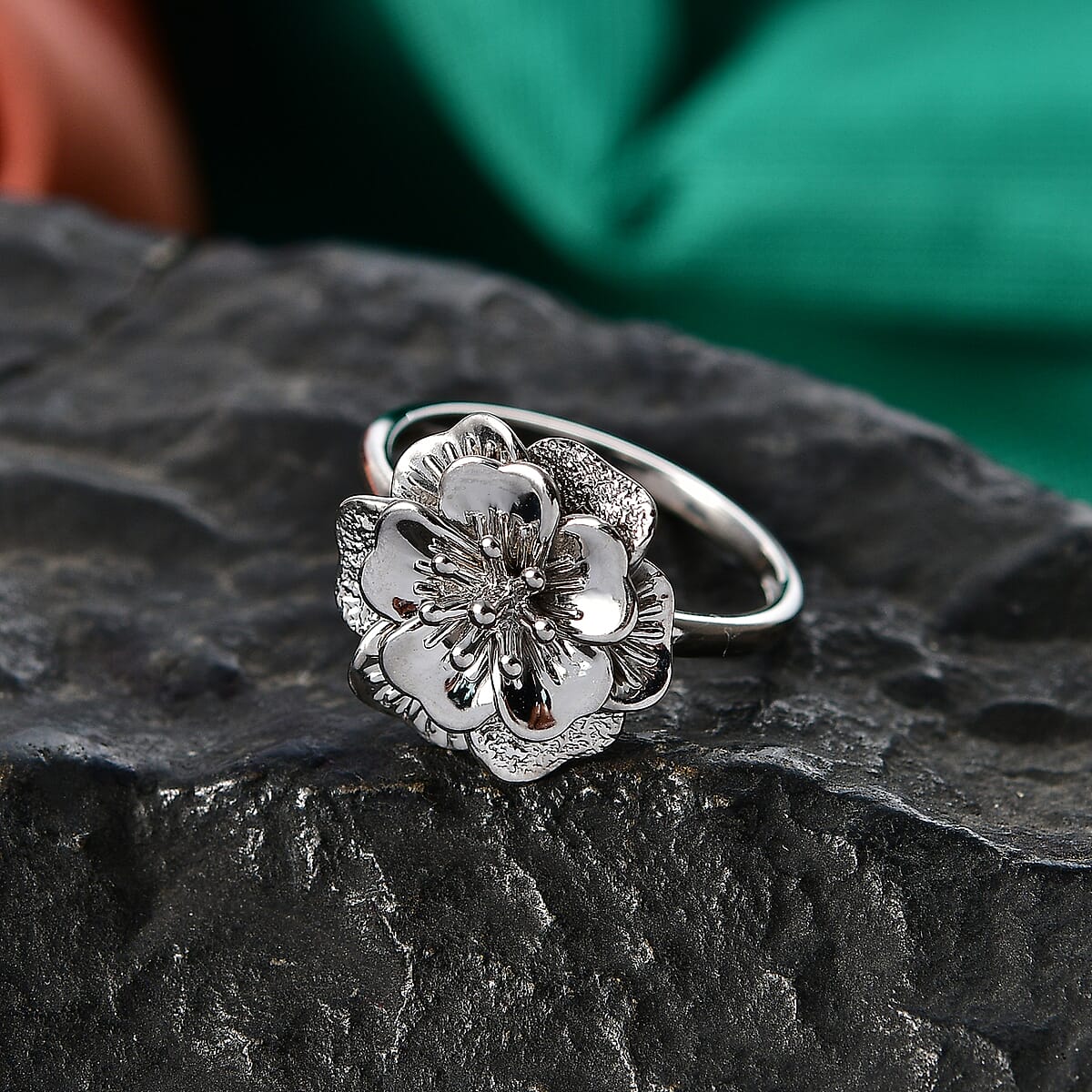 Bloom of Power Ring in 950 Palladium (Size 6.0) 4.07 Grams (Del. in 10-12 Days) image number 1