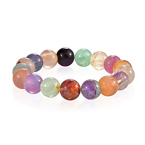 Multi Fluorite 170.00 ctw Stretch Bracelet