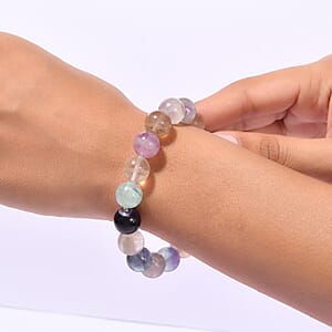 Multi Fluorite 170.00 ctw Stretch Bracelet