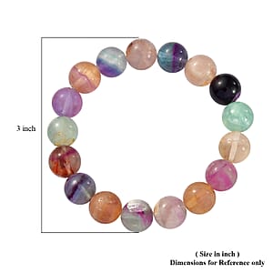 Multi Fluorite 170.00 ctw Stretch Bracelet