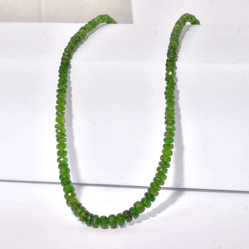 D'Joy Premium Verde Onyx 50.00 ctw Beaded Necklace in 18K Vermeil Yellow Gold Over Sterling Silver 18-20 Inches