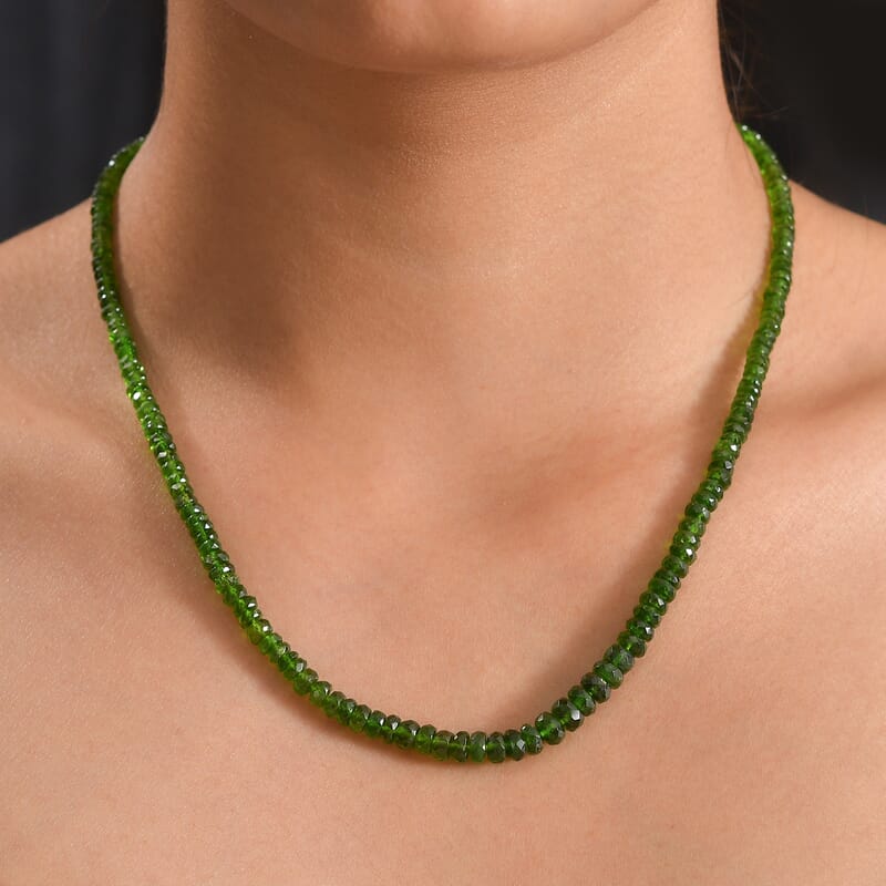 D'Joy Premium Verde Onyx 50.00 ctw Beaded Necklace in 18K Vermeil Yellow Gold Over Sterling Silver 18-20 Inches