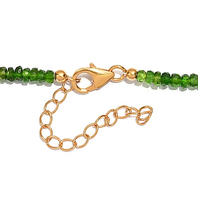 D'Joy Premium Verde Onyx 50.00 ctw Beaded Necklace in 18K Vermeil Yellow Gold Over Sterling Silver 18-20 Inches