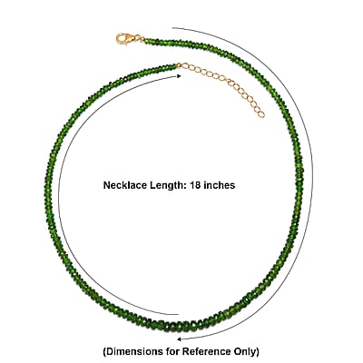 D'Joy Premium Verde Onyx 50.00 ctw Beaded Necklace in 18K Vermeil Yellow Gold Over Sterling Silver 18-20 Inches
