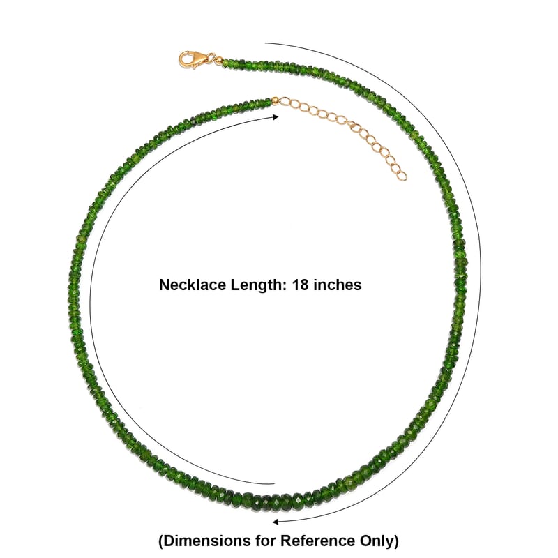 D'Joy Premium Verde Onyx 50.00 ctw Beaded Necklace in 18K Vermeil Yellow Gold Over Sterling Silver 18-20 Inches