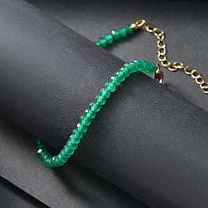 D'Joy Premium Verde Onyx 20.00 ctw Bracelet in 18K Vermeil Yellow Gold Over Sterling Silver (7.25-9.25In)