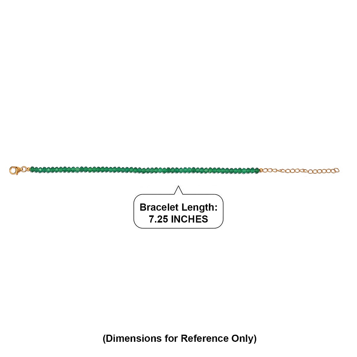 D'Joy Premium Verde Onyx 20.00 ctw Bracelet in 18K Vermeil Yellow Gold Over Sterling Silver (7.25-9.25In) image number 4