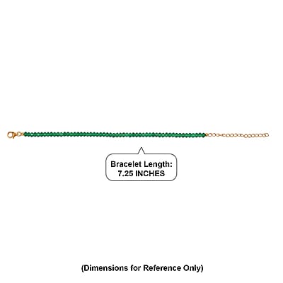 D'Joy Premium Verde Onyx 20.00 ctw Beaded Bracelet in 18K Vermeil Yellow Gold Over Sterling Silver (7.25-9.25In)