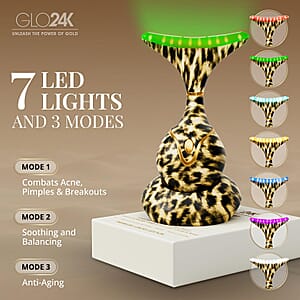GLO24K 7 Color Cheetah Print LED Neck & Face Massager Deluxe (Lifetime Warranty)