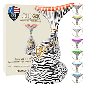GLO24K 7 Color Zebra Print LED Neck & Face Massager Deluxe (Lifetime Warranty)