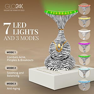 GLO24K 7 Color Zebra Print LED Neck & Face Massager Deluxe (Lifetime Warranty)