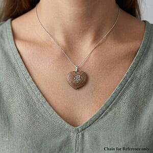 Ammonite 17.00 ctw Necklace (18 Inches) in Silvertone