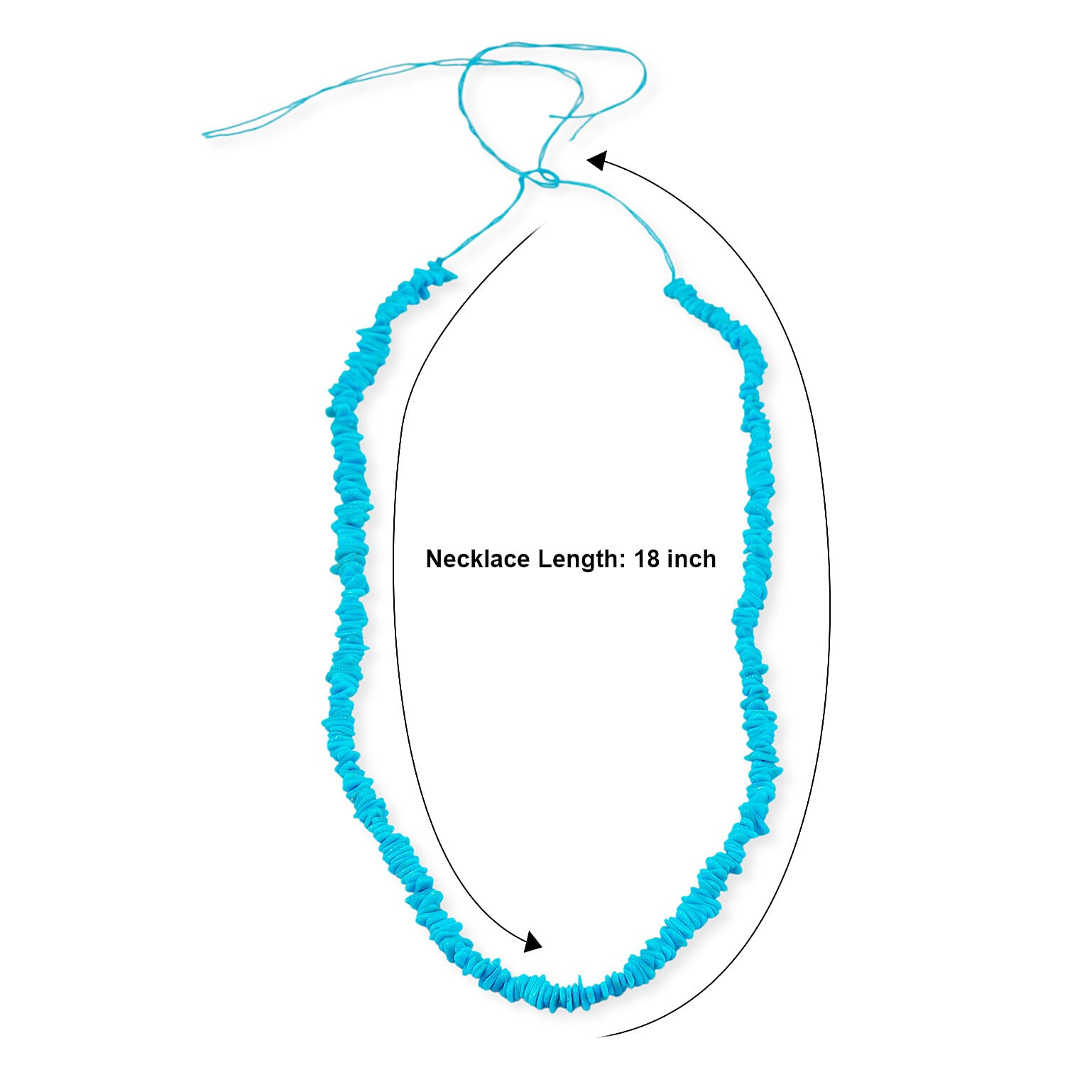 Sleeping Beauty Turquoise 13.50 ctw Beaded Necklace (18 Inches)