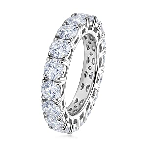 D'Joy Moissanite 4.75 ctw Band Ring in Rhodium Over Sterling Silver (Size 6.0)