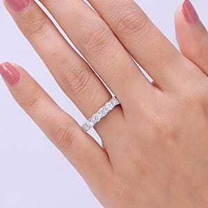 D'Joy Moissanite 4.75 ctw Band Ring in Rhodium Over Sterling Silver (Size 8.0)