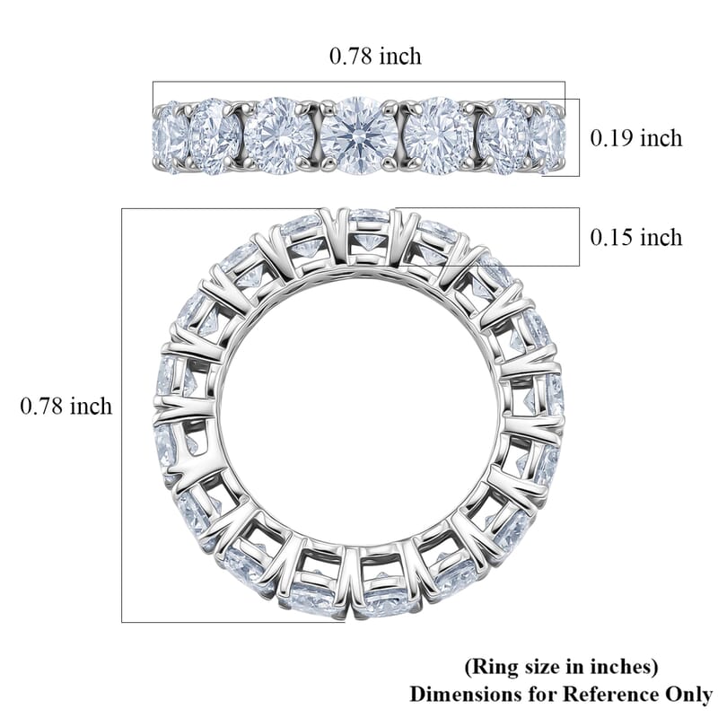D'Joy Moissanite 4.75 ctw Eternity Band Ring in Rhodium Over Sterling Silver (Size 8.0)