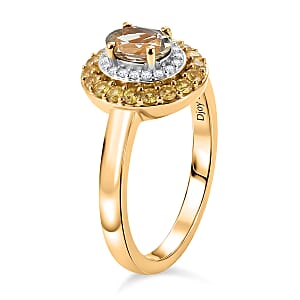 D'Joy AAA Turkizite, Multi Gemstone Ring in 18K Vermeil YG Over Sterling Silver (Size 10.0) 1.25 ctw