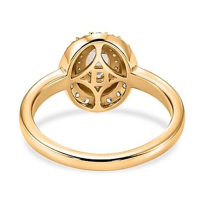 D'Joy AAA Turkizite and Multi Gemstone 1.25 ctw Golden Aura Ring in 18K Vermeil Yellow Gold Over Sterling Silver (Size 10.0)