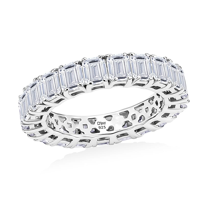 D'Joy Moissanite 5.00 ctw Band Ring in Rhodium Over Sterling Silver (Size 6.0)