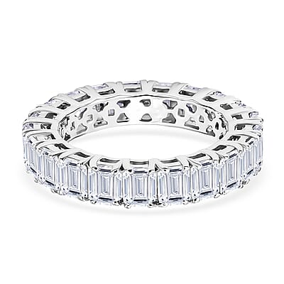D'Joy Moissanite 5.00 ctw Band Ring in Rhodium Over Sterling Silver (Size 6.0)