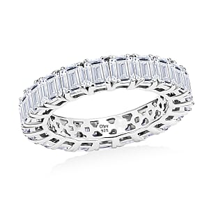 D'Joy Moissanite 5.00 ctw Band Ring in Rhodium Over Sterling Silver (Size 8.0)