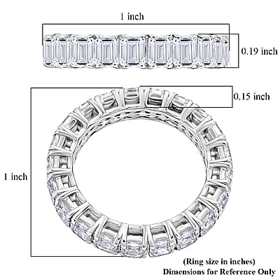 D'Joy Moissanite 5.00 ctw Eternity Band Ring in Rhodium Over Sterling Silver (Size 8.0)
