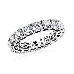 D'Joy Moissanite 6.20 ctw Band Ring in Rhodium Over Sterling Silver (Size 8.0)
