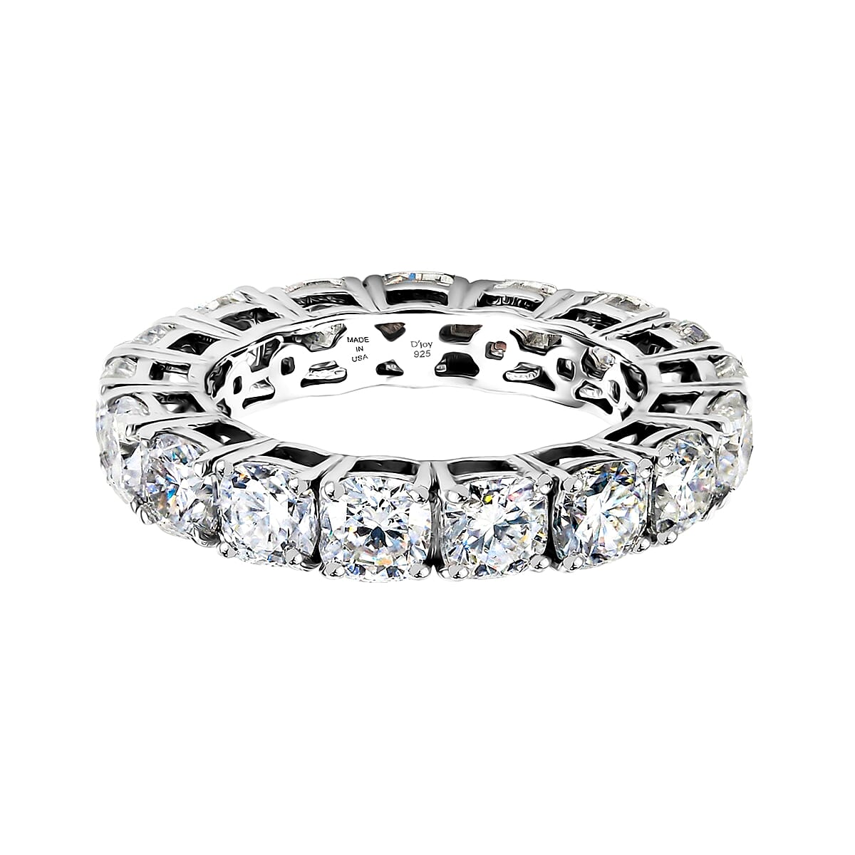 D'Joy Moissanite 6.20 ctw Band Ring in Rhodium Over Sterling Silver (Size 9.0)
