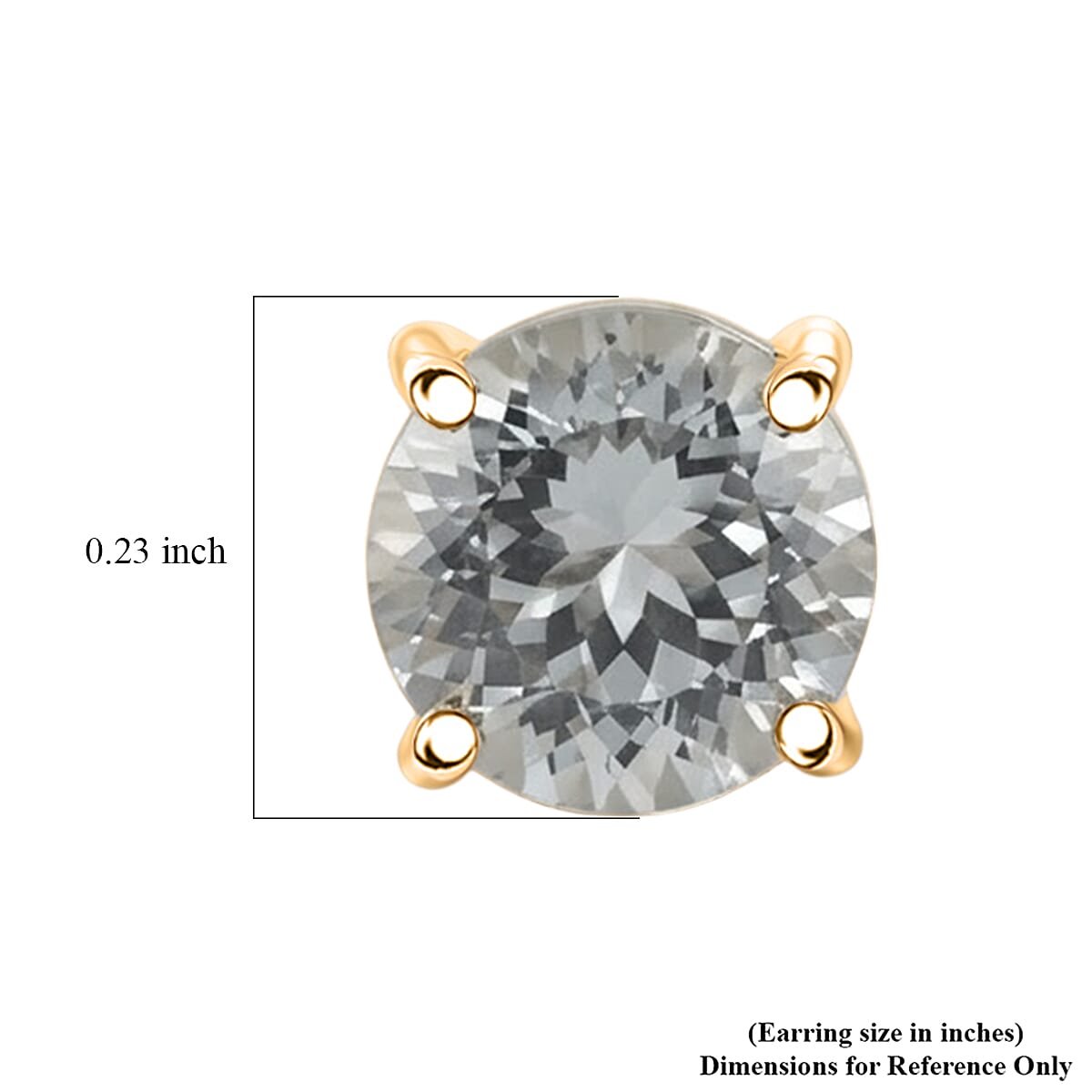 161 Facets White Topaz 2.35 ctw Earrings in 10K Yellow Gold